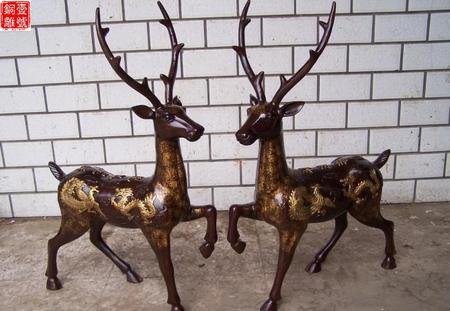 铜鹿雕塑动物铜雕塑